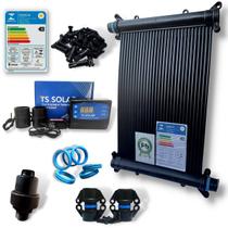 Kit 16 Placas Coletoras 4mt - Aquecedor Solar Piscinas com 19m² / 26.500 Litros + Controlador de Temperatura e Válvula