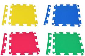 Kit 16 Placas Tatame Eva 50X50X1Cm Tapete Infantil Colorido - Kl Master Fitness