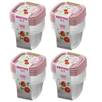 Kit 16 Potes Para Alimentos Quadrado 200 ML Transparente Kit 16 Potes Para Alimentos Quadrado 200 ML Transparente
