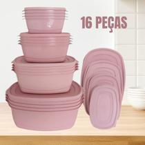 Kit 16 Potes Vasilhas Para Cozinha Alimentos BPA FREE Para FREEZER Microondas - casa bella