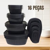 Kit 16 Potes Vasilhas Para Cozinha Alimentos BPA FREE Para FREEZER Microondas