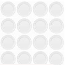 Kit 16 Prato Raso Duralex Opaline Pétala Branco 25,5 Cm