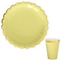Kit 16 Pratos 16 Copos de Papel Festa Aniversário Candy