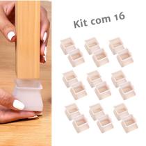 Kit 16 Protetor De Silicone Para Pes De Cadeira Perna Mesa