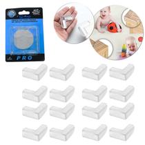 Kit 16 Protetor Quina Móveis Canto Silicone Com Adesivo Cola P Mesa Vidro Madeira P/ Bebê Criança