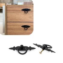 Kit 16 Puxadores Rustico Na Cor Preto Puxador Para Moveis