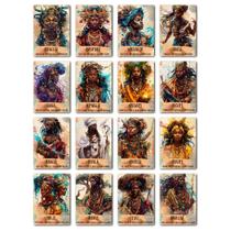 KIT 16 Quadros Decorativos Orixás Cultura AfroBrasileira Cortados e Impressos a Laser 14x20cm