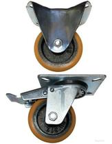 Kit 16 Rodizio Alumínio Pu 3pol. (8 Fixo + 8 Girat. C/freio)