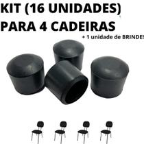 Kit 16 Sapata Ponteira Borracha Resistente 4 Cadeiras 1.1/4 Pol 3,2cm