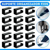 Kit 16 Suportes Organizador De Cabos Ganchos para Esconder Fios embaixo de Mesa Kit 16 Suportes Organizador De Cabos Ganchos para Esconder Fios embaixo de Mesa