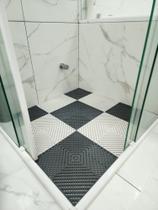 KIT 16 TAPETE MODULAR ANTIDERRAPANTE FLEXIVEL 30x30 BOX BANHEIRO NOVOFLEX