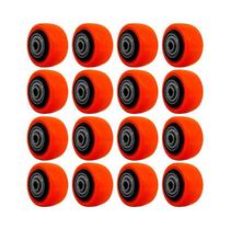 Kit 16 un roda pvc laranja 1.5/8 pol 40kg p/ rodízio