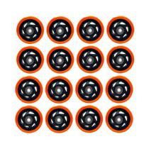Kit 16 un roda pvc laranja 4 pol 100kg p/ rodízio
