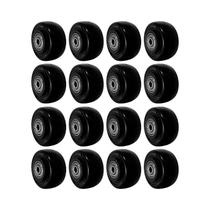 Kit 16 un roda pvc preto 2 pol 50kg p/ rodízio
