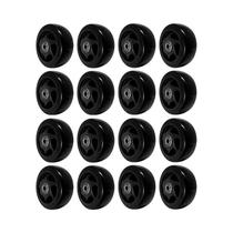 Kit 16 un roda pvc preto 4 pol 100kg p/ rodízio
