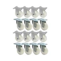 Kit 16 un roda rodízio fixo e giratório nylon 3 pol 75mm