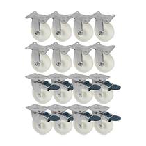 Kit 16 un roda rodízio fixo giratório freio trava nylon 5"