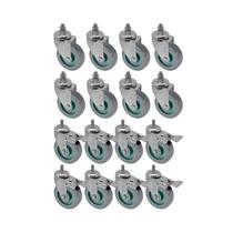 Kit 16 un roda rodízio rosca giratório freio trava pvc bp 5" Kit 16 un roda rodízio rosca giratório freio trava pvc bp 5"