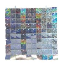 Kit 16 Unidades Painel Decorativo Lantejoula Shimmer Wall Laser Prata