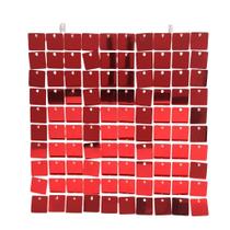 Kit 16 Unidades Painel Decorativo Lantejoula Shimmer Wall Vermelho Kit 16 Unidades Painel Decorativo Lantejoula Shimmer Wall Vermelho