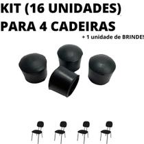 Kit 16 Unidades Ponteira Sapata Protetor 4 Cadeiras 1,9cm 3/4 Polegada