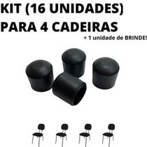 Kit 16 Unidades Sapata Ponteira Borracha Protetor 4 Cadeiras 2,2cm 7/8 Pol