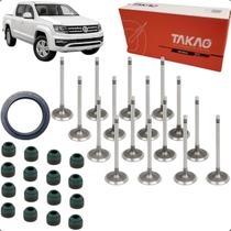 Kit 16 Válvulas de Admissão e Escape + Retentores Amarok 2.0 16v Turbo Bi Turbo 2011 a 2025 Kit 16 Válvulas de Admissão e Escape + Retentores Amarok 2.0 16v Turbo Bi Turbo 2011 a 2025