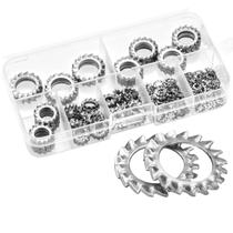 Kit 160 arruelas porcas trava dente m3 m4 m5 m6 m8 m10 m12 Kit 160 arruelas porcas trava dente m3 m4 m5 m6 m8 m10 m12