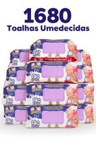 Kit 1680 Lenços Toalhas Umedecidas Caixa Fechada Com 12 Pacotes de 140 Folhas Cada