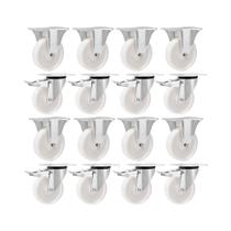 Kit 16un rodízio roda fixo giratório freio nylon 4'' 130kg Kit 16un rodízio roda fixo giratório freio nylon 4'' 130kg