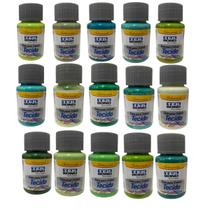 Kit 16x Tintas Para Tecido Tekbond 37ML Tons de Verde