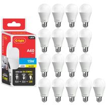 Kit 17 Lâmpada Led Bulbo A60 15W E27 3000K Luz Branca