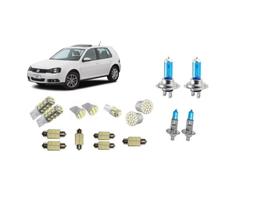 Kit 17 Lampadas Super Brancas Farol + Leds Smd Vw Golf G3 G4.. Kit 17 Lampadas Super Brancas Farol + Leds Smd Vw Golf G3 G4..