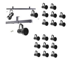 Kit 17 Spot Trilho Perfilado Eletro calha Par20 Bulbo OL7