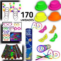 Kit 170un Chapéu + Óculos + Tiaras + Gravatas + Máscara + Pulseira, Festa, Aniversário, Casamento, formatura, adereços