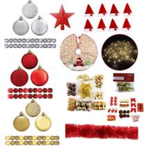 Kit 179 Enfeites Para Árvore De Natal Bolas Gorro Pisca Branco Quente 220v Kit 179 Enfeites Para Árvore De Natal Bolas Gorro Pisca Branco Quente 220v