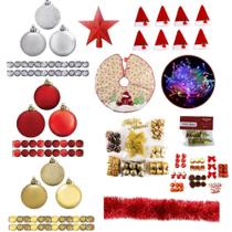 Kit 179 Enfeites Para Árvore De Natal Bolas Pisca 220v Gorro Decoração Kit 179 Enfeites Para Árvore De Natal Bolas Pisca 220v Gorro Decoração