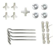 KIT 17pcs - 4 Estacas (MOD101330) + 9 Conectores Reposição Gazebo3x3mts + 4 Cordinhas