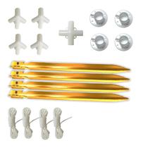 KIT 17pcs - 4 Estacas (MOD101332) + 9 Conectores Reposição Gazebo3x3mts + 4 Cordinhas