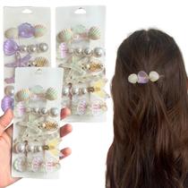 Kit 18 Acessórios Cabelo Presilha Grampo Modelo Concha Mar Luxo Kit 18 Acessórios Cabelo Presilha Grampo Modelo Concha Mar Luxo