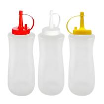 Kit 18 Bisnaga Pote Plástica Maionese Ketchup Mostarda 220ml