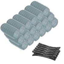 Kit 18 Bobs Formador de Cachos Para Cabelo 28mm + 12 Clips Bico de Pato Salão de Beleza Casa