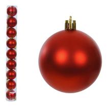 Kit 18 Bola De Natal Vermelha Fosca 6Cm Decoração De Árvore