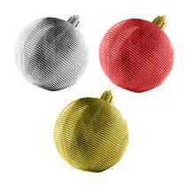 Kit 18 Bolas De Natal Prata Dourado Vermelho 6cm Espiral Decoração Árvore de Natal Pendente Enfeite