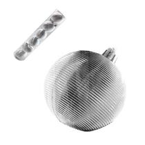 Kit 18 Bolas De Natal Prata Espiral 6cm Pendente Árvore