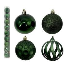 Kit 18 Bolas Natal Mista 6cm Verde Pendente Enfeite Árvore Kit 18 Bolas Natal Mista 6cm Verde Pendente Enfeite Árvore
