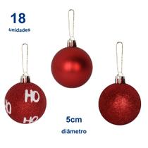 Kit 18 Bolas Vermelhas Natal 5cm Glitter Fosca Brilhante Bola Decorada Natalina Enfeitada Premium Kit 18 Bolas Vermelhas Natal 5cm Glitter Fosca Brilhante Bola Decorada Natalina Enfeitada Premium