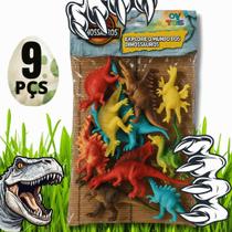 Kit 18 Brinquedos Miniaturas Dinossauros Diferentes Para Crianças Brincar Coloridos