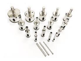 Kit 18 Brocas Diamantadas Serra Copo Vidro Mármore Cerâmicas