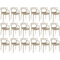 Kit 18 Cadeiras de Jantar Allegra Prática Empilhável - Nude